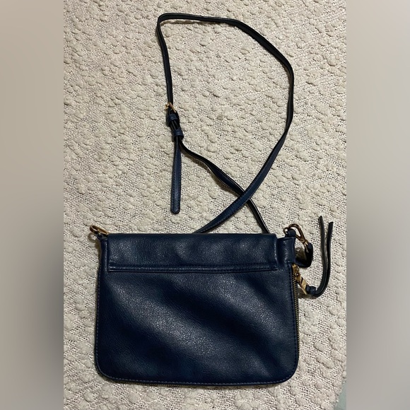 Moda Luxe Foldover Women’s Crossbody Handbag Navy Purse - Picture 3 of 4